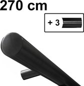 IVOL Design trapleuning zwart - 270 cm met 3 houders