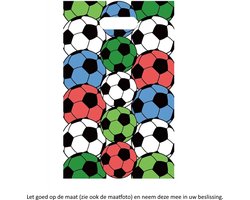 10x Uitdeelzakjes Voetbal 16.5 x 25 cm - Cellofaan Plastic Traktatie Kado Zakjes - Snoepzakjes - Koekzakjes - Koekje - Cookie Bags - Soccer - Football - Smile - Voet Bal