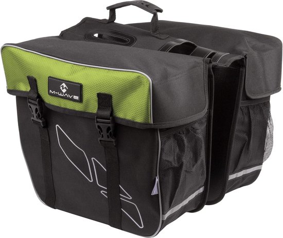 Amsterdam Tas voor op de bagagedrager, dubbele tas, kleur: zwart, inhoud: 30 liter, meerkleurig, 44 x 40 x 5 cm