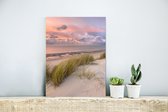 Wanddecoratie Metaal - Aluminium Schilderij Industrieel - Strand - Zee - Duin - Nederland - Roze - 30x40 cm - Dibond - Foto op aluminium - Industriële muurdecoratie - Voor de woonkamer/slaapkamer