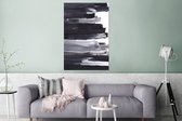 Wanddecoratie Metaal - Aluminium Schilderij Industrieel - Verf - Zwart - Design - 120x180 cm - Dibond - Foto op aluminium - Industriële muurdecoratie - Voor de woonkamer/slaapkamer