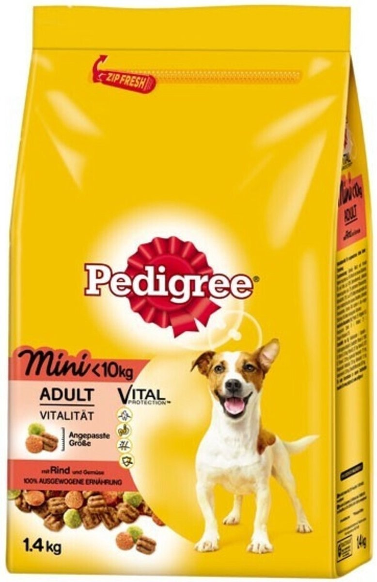 dog food hondenvoer pedigree mini adulte vital Pedigree Mini Adult Rund kg bol