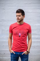 T-shirt Le Patron Rood, Maglia Rosa - Maat XS