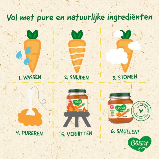 Olvarit Babymaaltijd 12+ Maanden - Pompoen Kip Pasta - 6 x 250g van Merkloos — afbeelding 3