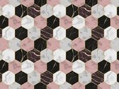 vinyl | vloerkleed | Pink Marble | 170x170 cm | Onze materialen zijn PVC vrij en hygienisch