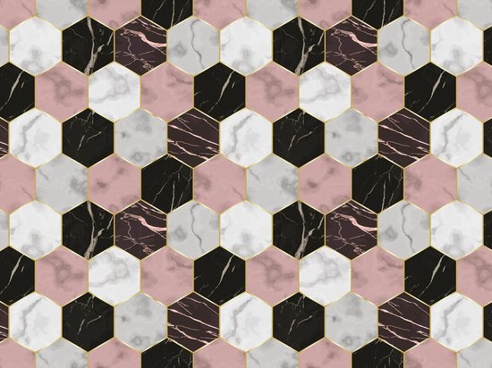 vinyl | vloerkleed | Pink Marble | 170x170 cm | Onze materialen zijn PVC vrij en hygienisch