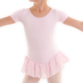 Dancer Dancewear® Balletpakje roze | Balletpak met korte mouw voor meisje | "Star" | maat 104/110 | Maat 6 jaar