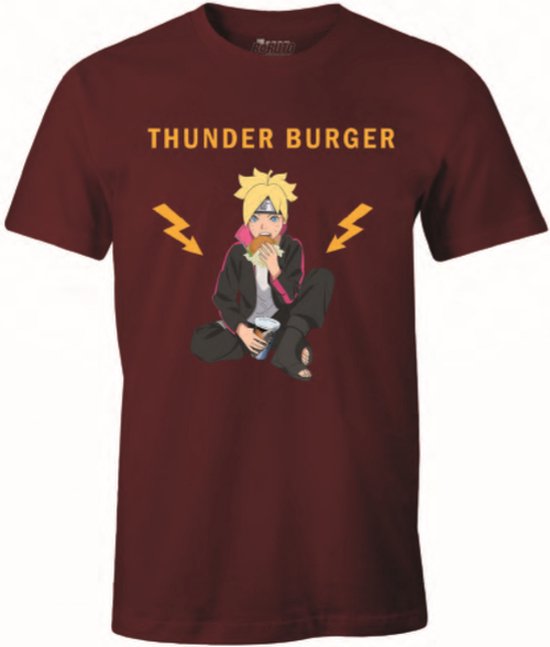 Boruto - Thunder Burger Logo Burgundy T-Shirt