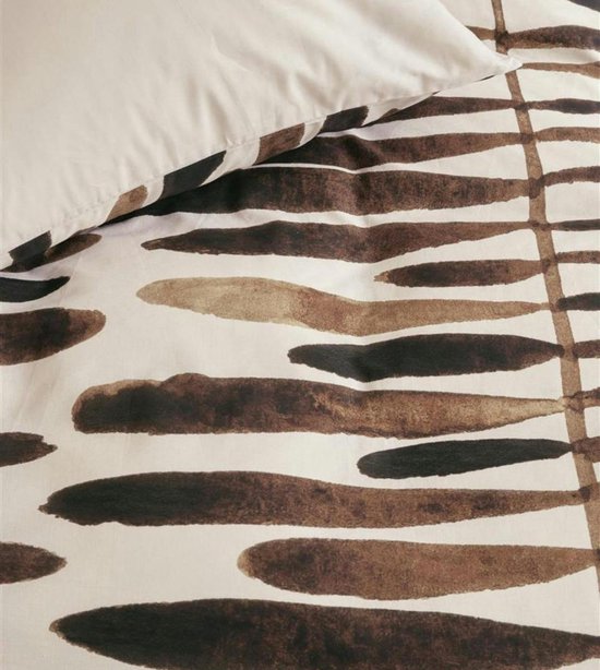 vtwonen Botanic Stripe dekbedovertrek - Lits-Jumeaux XL - 260x200/220 - Steenrood van vtwonen — afbeelding 5