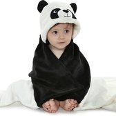 BoefieBoef Panda 2-in-1 Fleece Badcape & Wikkeldeken voor Baby's/Peuters met Dierencapuchon: Warm, Zacht & Comfortabel - Ideaal als Kraamcadeau