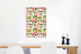 Décoration murale Métal - Peinture Aluminium Industrielle - Fleurs - Roses - Rose - 60x90 cm - Dibond - Photo sur aluminium - Décoration murale industrielle - Pour le salon / chambre