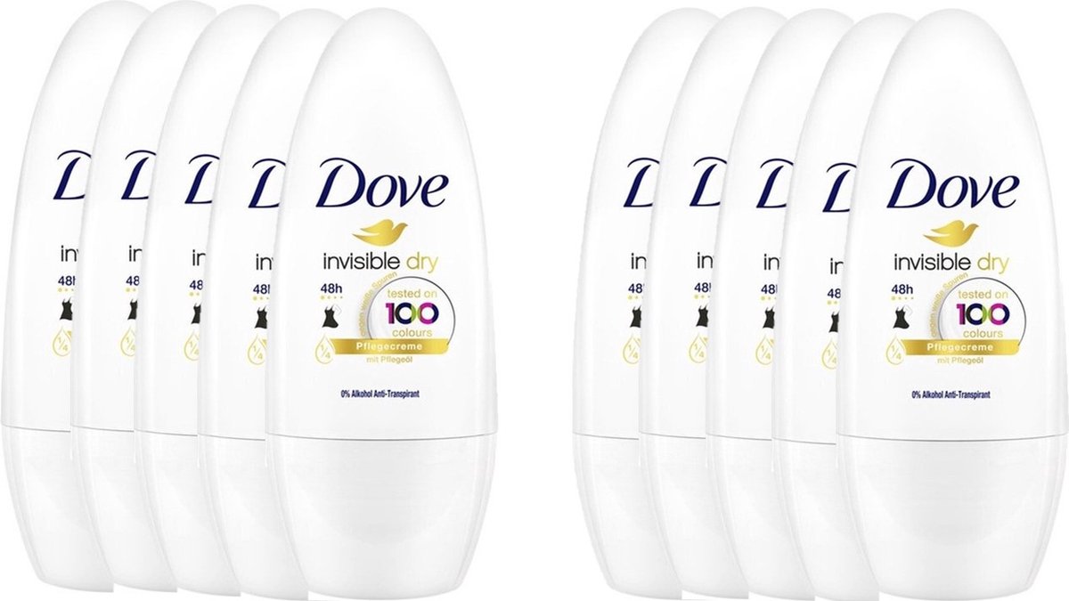 Goedkoopste Dove Deo Roller - Invisible Dry - 10 x 50 ml - Anti-Perspirant
