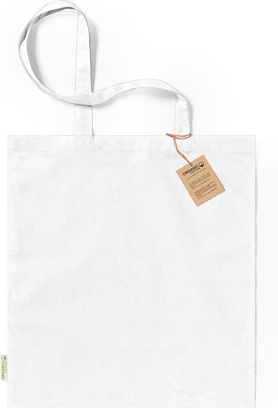 Tote bag - Schoudertas - Katoenen tas - Draagtas - 42 x 38 cm - Biologisch katoen - Duurzaam - Wit