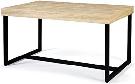 Eettafel Phila met brede randen, 6 personen, industrieel design, 150 cm