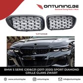 BMW 5 Serie G30&G31 (2017-2020) Sport Diamond Grille Glans Zwart