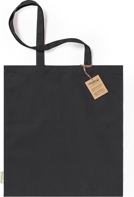 Tote bag - Schoudertas - Katoenen tas - Draagtas - 42 x 38 cm - Biologisch katoen - Duurzaam - Zwart