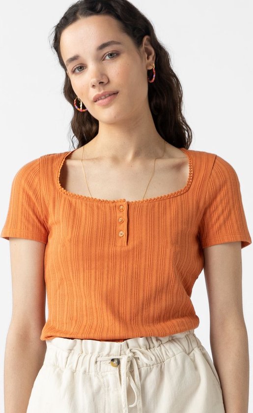Sissy-Boy - Oranje rib jersey T-shirt