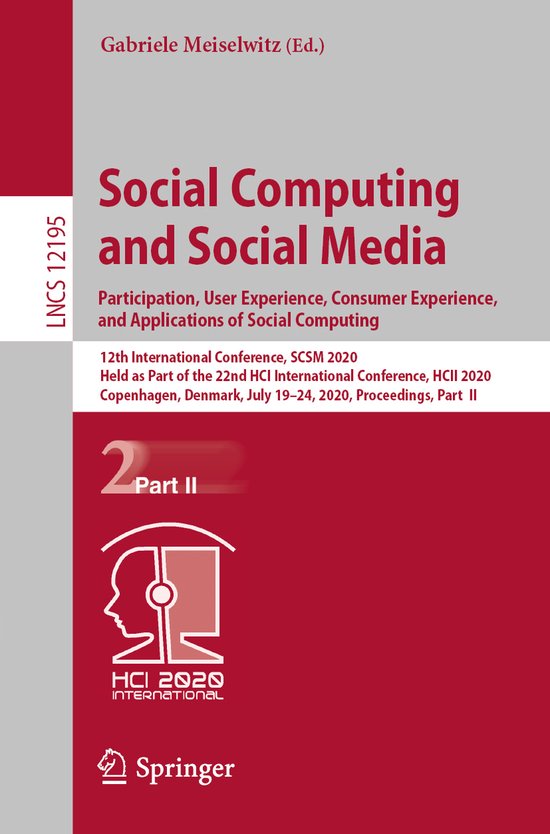 Lecture Notes in Computer Science12195- Social Computing and ... - cover