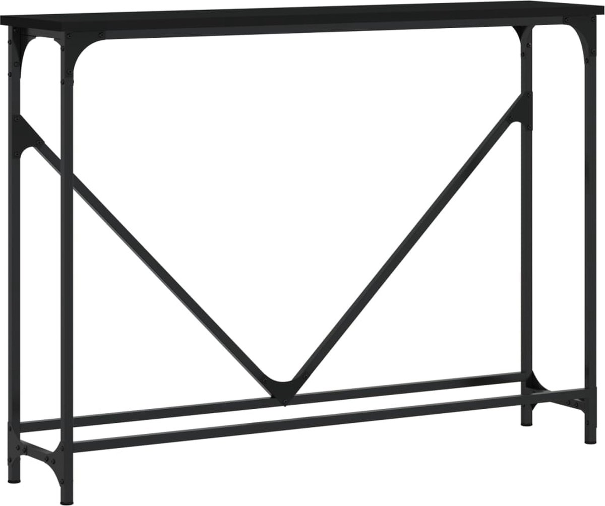 vidaXL Wandtafel - 102x22,5x75 - cm - bewerkt - hout - zwart