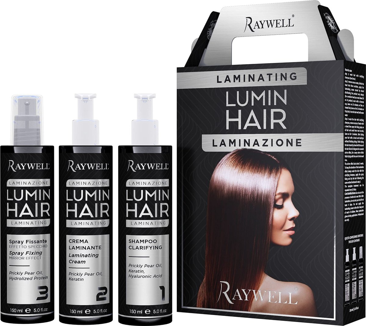 Raywell - lumin hair - laminating hair kit (step 1, 2, 3) 3x150ml