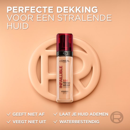 L’Oréal Paris Infaillible 32HR Fresh Wear Foundation - 235 - Langhoudende Foundation met SPF 25 en Vitamine C - 30ML