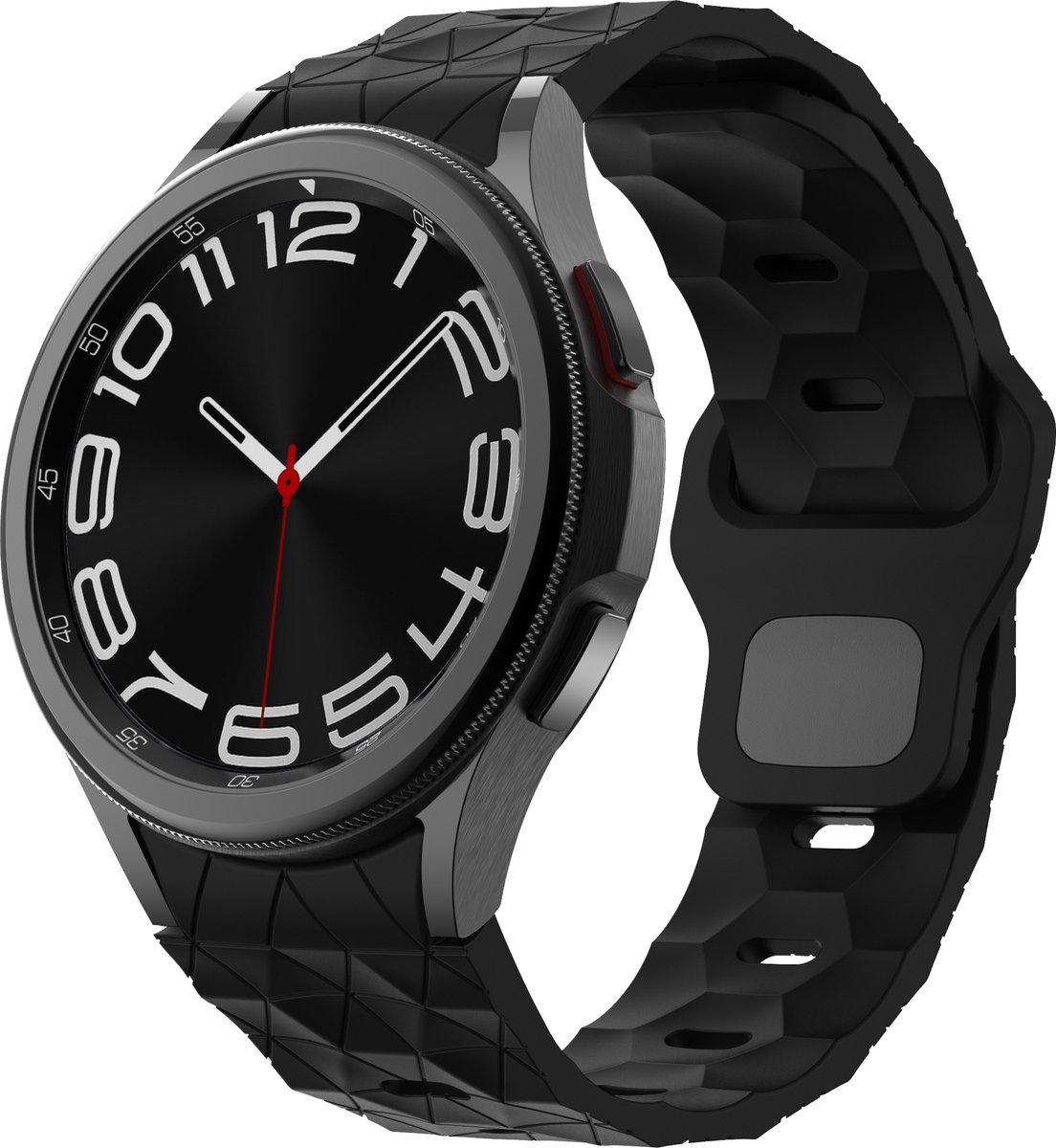 YONO Hexagon Bandje 20mm - Horlogebandje geschikt voor Samsung Galaxy Watch 6-5-4 (40-43-44-47mm Classic Pro) - Zwart