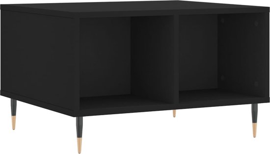 vidaXL - Salontafel - 60x50x36,5 - cm - bewerkt - hout - zwart