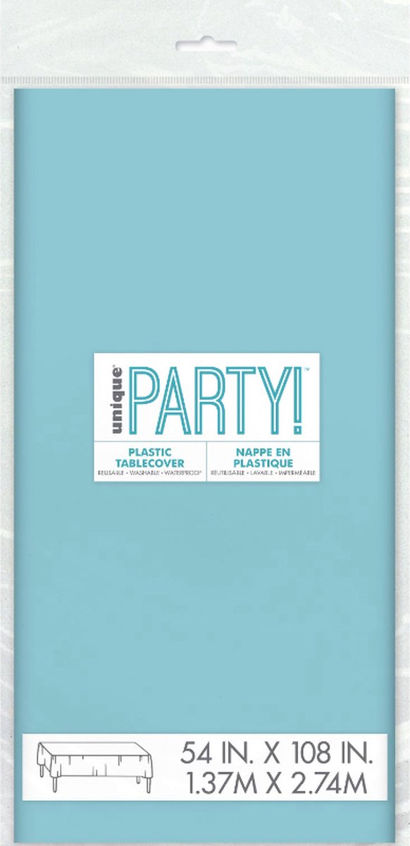 Plastic tafelkleed terrific teal 138 x 274 cm