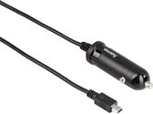 Hama Autolader - Auto oplader Mini USB - Oplaadkabel - LED-indicatie - Geschikt voor diverse apparaten - 1 meter - Beveiliging - Zwart