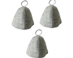 Somstyle 3x Sauna Muts - Saunahoed Vilt - Beschermt Tegen Hitte - Grijs