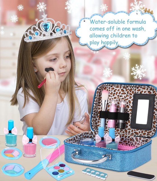 Maquillage Enfant Jouet Filles - Non Toxique Kit de Maquillage Enfant Fille,Lavable  Coffret Maquillage Enfant Filles Cadeau de Noël Anniversaire Jouet pour  Princesse Fille 4 5 6 7 8 9 + Ans