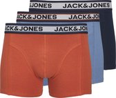 Jack & Jones Plus Size Boxershorts Heren Trunks JACMARCO Rood/Blauw/Donkerblauw 3-Pack - Maat 5XL