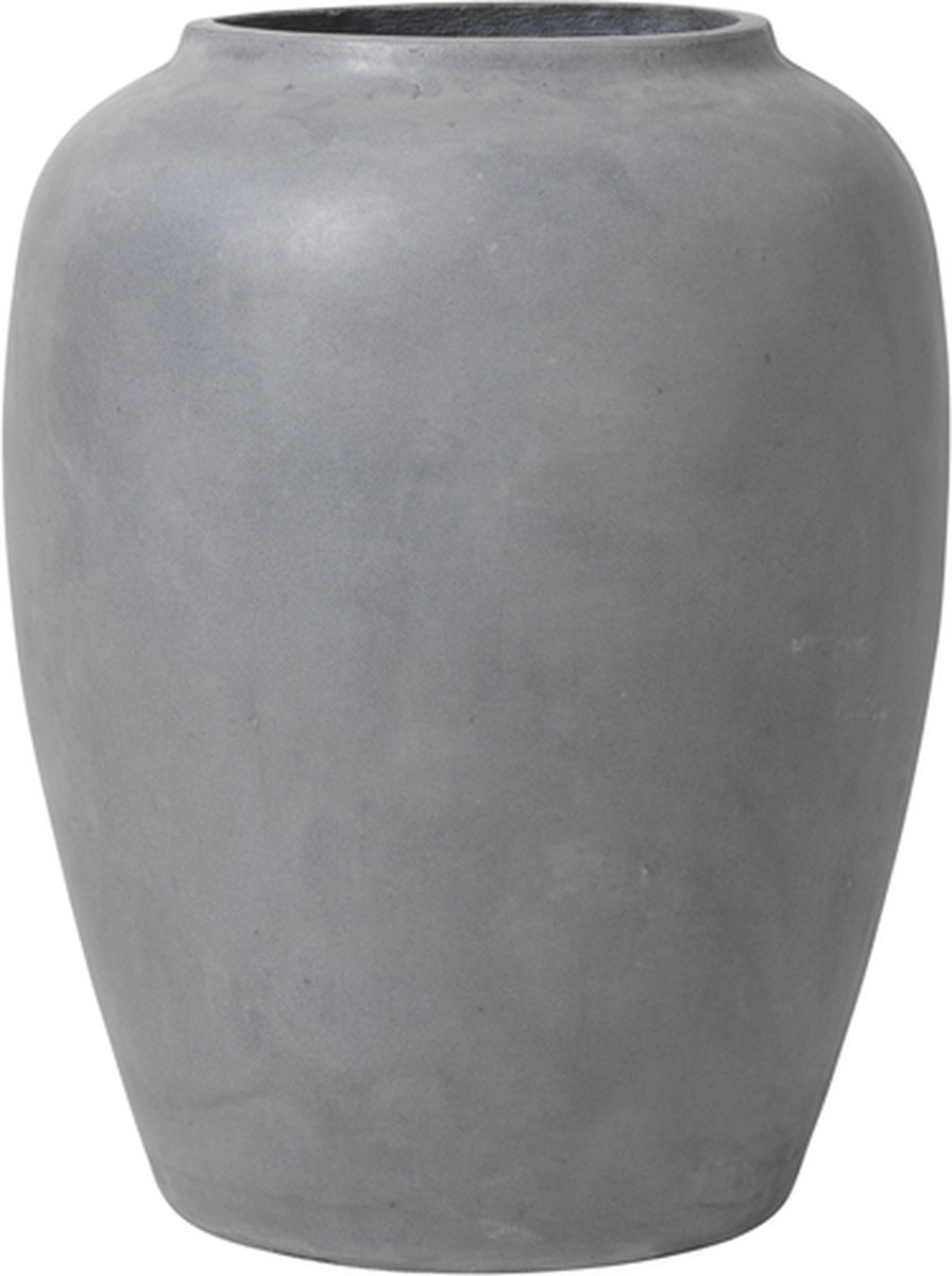 Broste Copenhagen fiberclay Vloervaas Ray Charcoal Ø 50 x H 64 cm - voor binnen en buiten