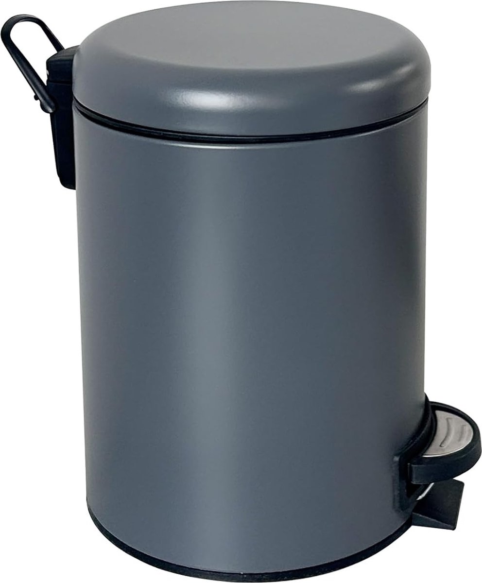 Goedkoopste 3 liter cosmetica-emmer met deksel - grijs - softclosemechanisme - badkamer, kantoor, keuken, slaapkamer, toilet