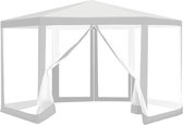 Pavillon avec moustiquaire tente de jardin tente de fête stable, pavillon de jardin avec protection UV pour jardin brise-vue avec fermeture éclair pour terrasse, jardin et arrière-cour 2x2x2m blanc