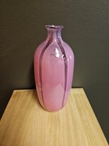 Montello fles streep recycled glas roze- h31xd13cm
