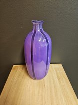 Montello fles streep recycled glas lila - h31xd13cm
