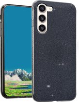 Casemania Coque pour Samsung Galaxy S24 Plus Zwart - Coque arrière Glitter