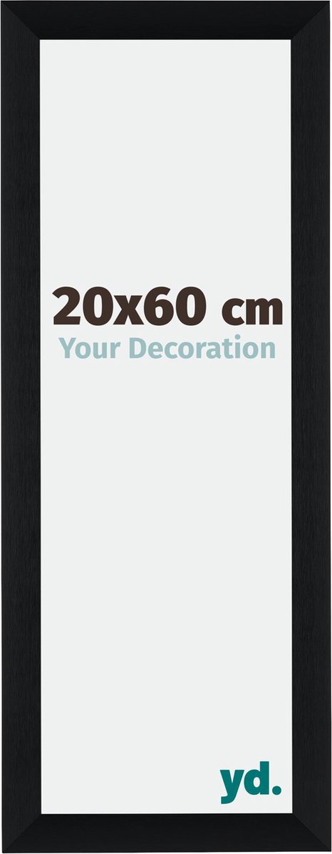 yd. Your Decoration - Fotolijst 20x60 cm - Aluminium - Zwart Geborsteld - Tucson