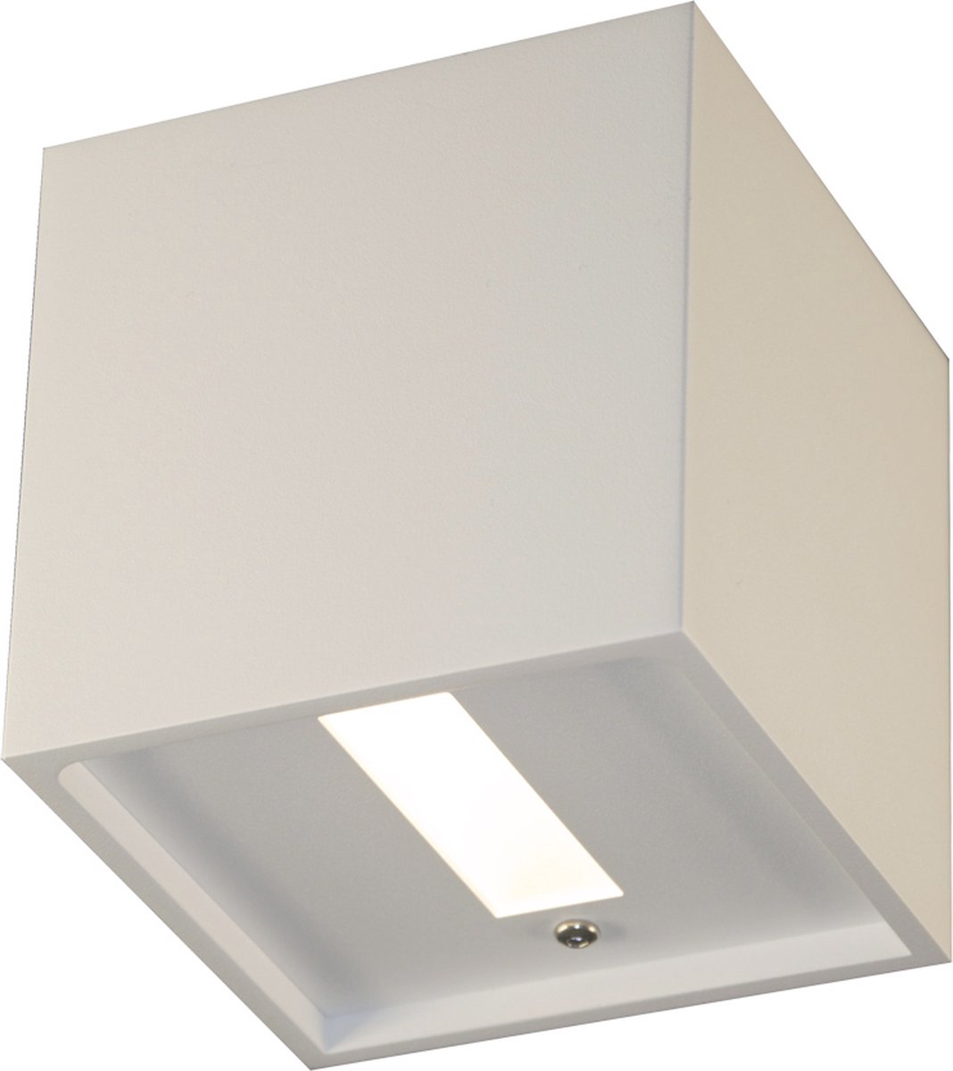 NEMO wandlamp up-down, vierkant aluminium 102 x 102 mm, IP20, G9 LED 2,5W 210 lumen 2700K dimbaar, zandwit
