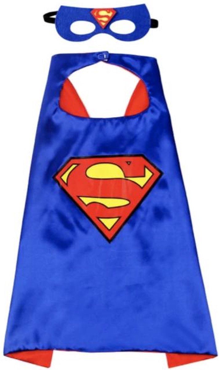Superman Cosplay Cape + Masker Man Van Staal - Superheld - Superman - Cape - Carnaval - Verkleedpartij -Held - Krypton - Comic - Masker -Kinderen - Super - Cosplay - Halloween - Kado - Verjaardag - Kostuums - Jongens - Meisjes - Unisex - Vliegen