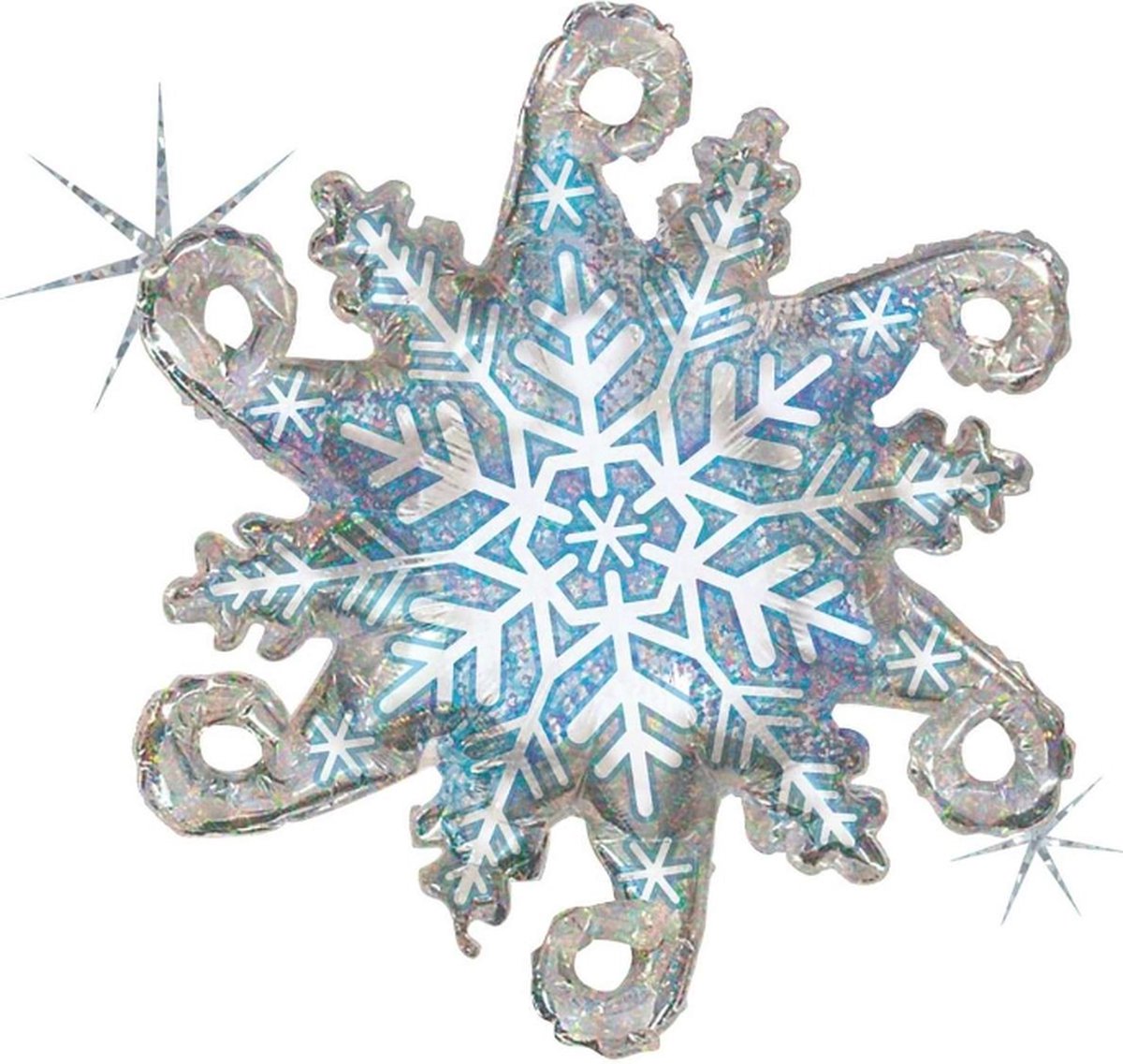 Folieballon holografische sneeuwvlok - 95 cm