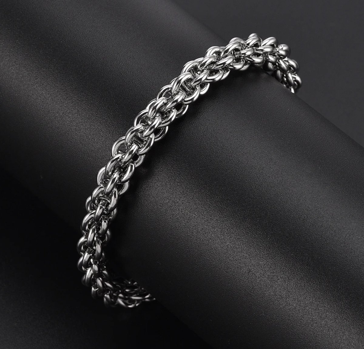 Style King - RVS Fantasie Jasseron Schakel Armband - 21cm - 6mm - Armband - Schakelarmband