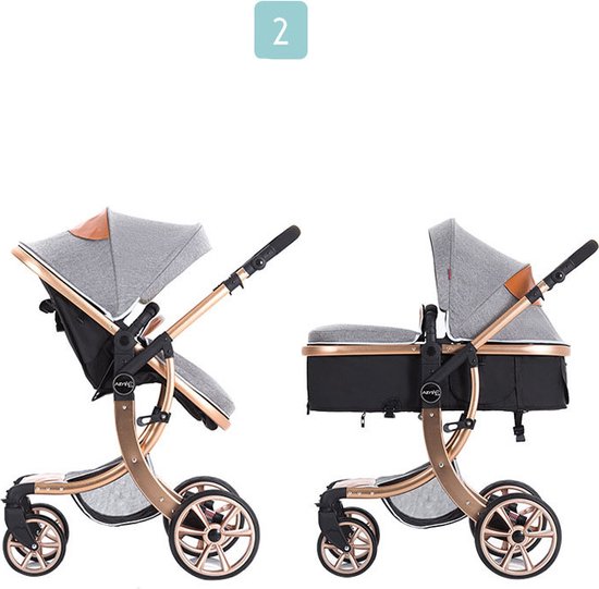 Bellaby Nieuwe Luxe Kinderwagen 2 In 1 Zwart van BELLA — afbeelding 3