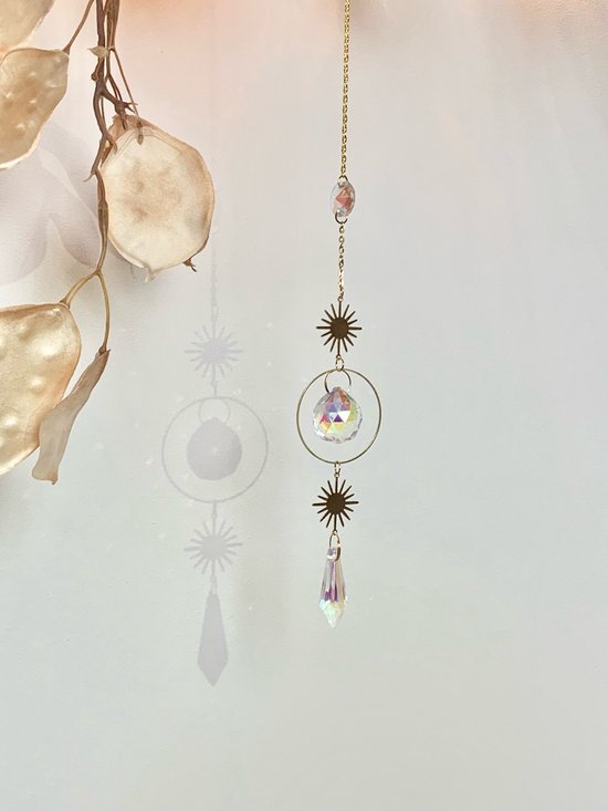 Suncatcher - Small - Zonnevanger - Hanger - Raam Decoratie - Goud - Kristallen