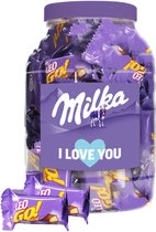 Milka Leo GO mini chocolat "I Love You" - Cadeau Saint Valentin - gaufrettes au chocolat au lait - 1000g