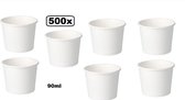 500x BIO Saus cups 90ml wit - - karton - ketchup pindasaus mayonaise cocktail tapas amuse zaden poeder kruiden cup festival diner thema feest snack