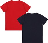 Dirkje Jongens 2 PACK T-shirt - Red + navy - Maat 98
