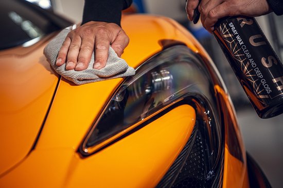 Forfait de Cire de voiture RUSH - Pour Auto et moto - Lessive de voiture - Cire en aérosol - Chiffon en microfibre - Chiffon en microfibre pour voiture