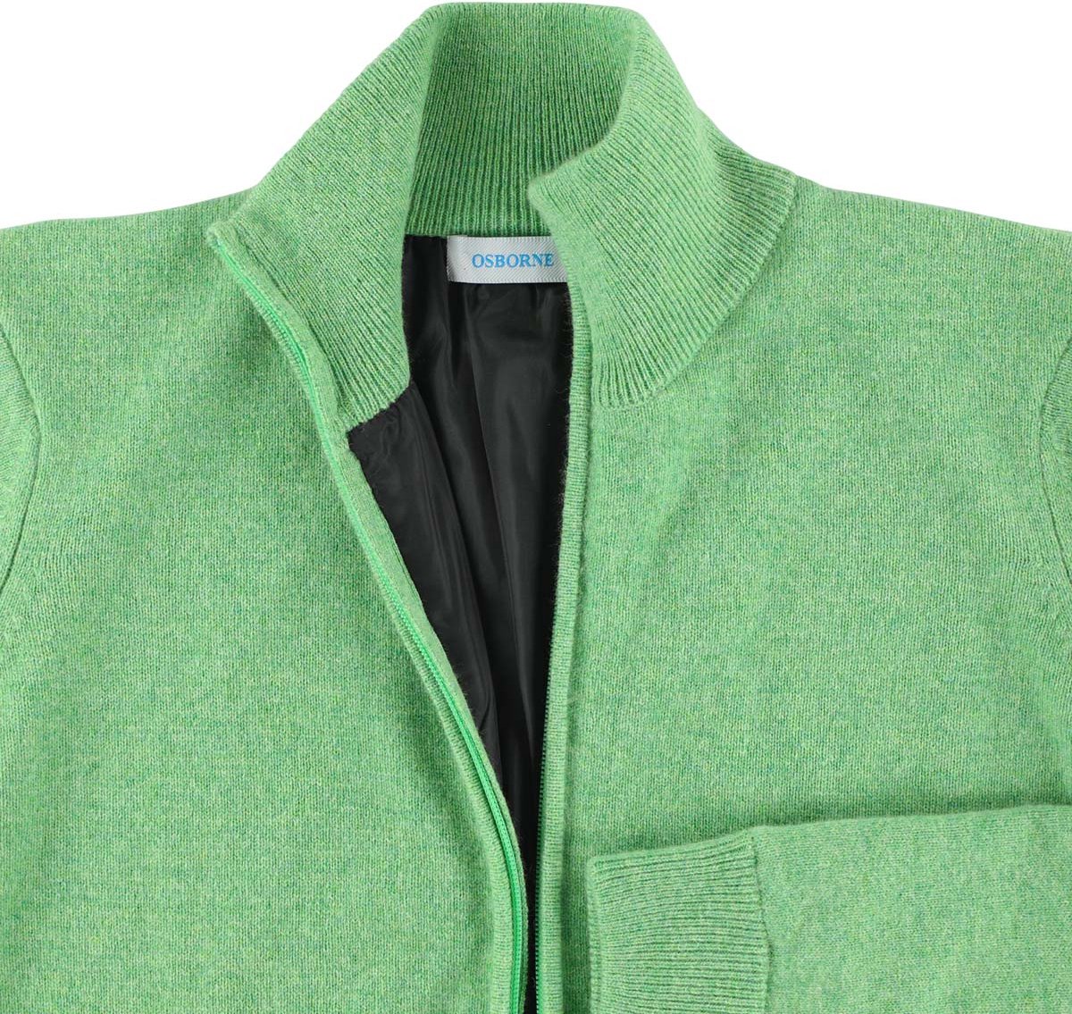 Osborne Knitwear Windstopper cardigan met rits - Dames - Lamswol - Springtime - Zwarte voering - XL